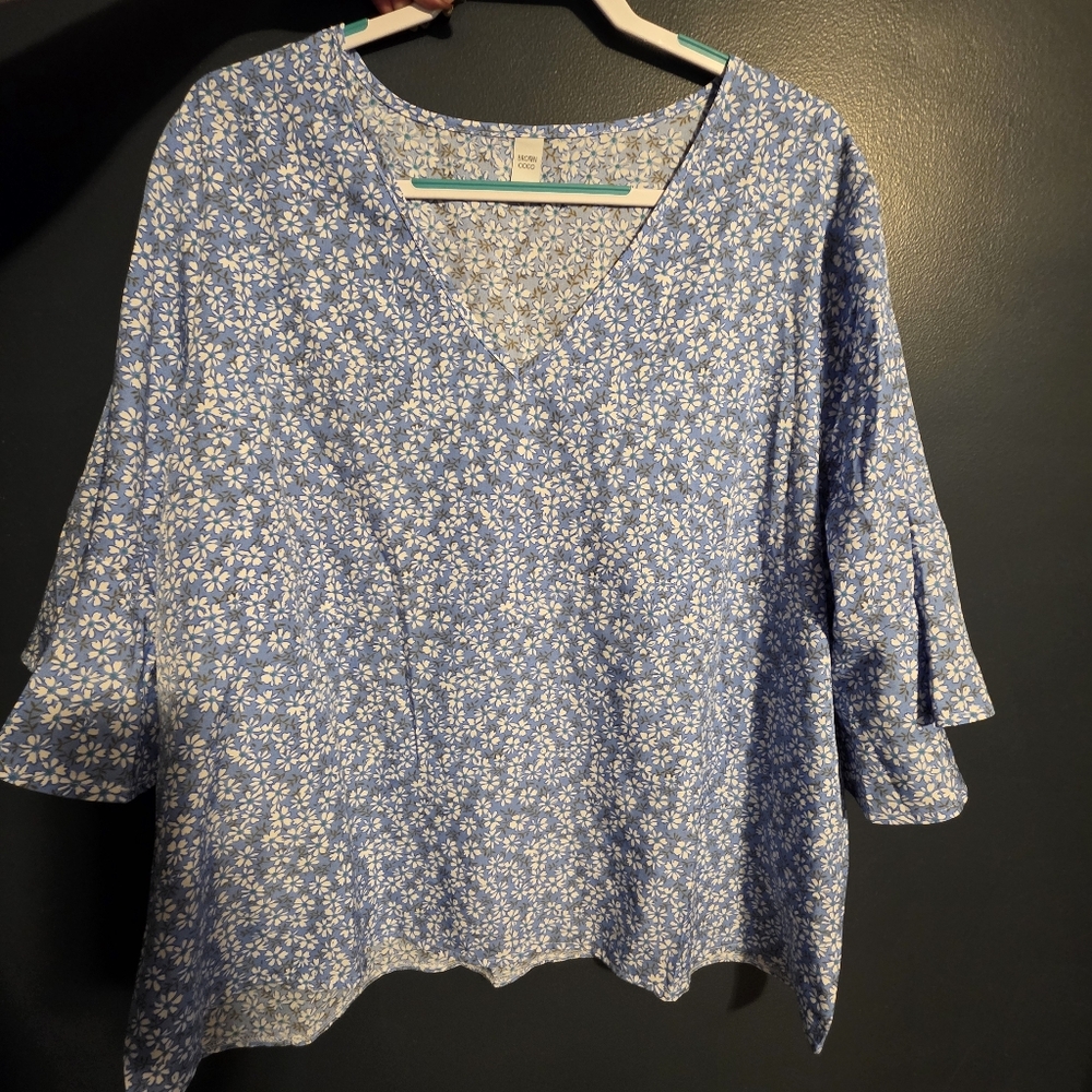 Floral Blue Women's Top